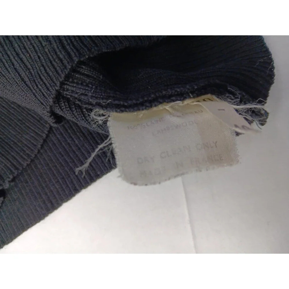 Saint Laurent Vintage Lambswool Roll Tab Turtle Neck ‎ Black Sweater sz 40 - Picture 11 of 14